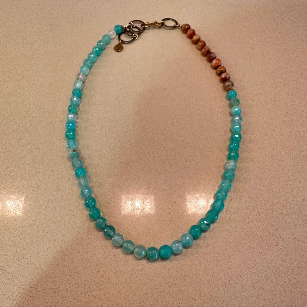 CFC Chavez for Charity Stone Aqua Beaded Necklace